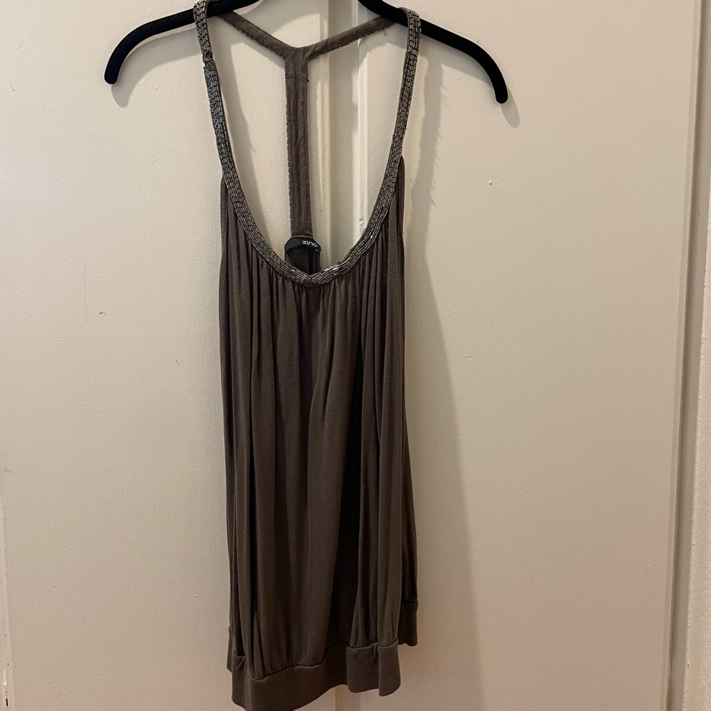 Zinc small dark brown/green tank top